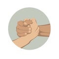 Handshake friendship day vector illustration flat style