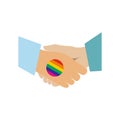 Handshake gay rainbow flat icon