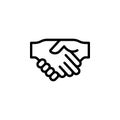 Handshake gesture outline icon. Element of hand gesture illustration icon. signs, symbols can be used for web, logo, mobile app,