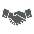Handshake glyph icon, finance and banking Royalty Free Stock Photo