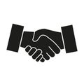 Handshake glyph icon. Simple solid style for web and app. Handshake, business partnership hand gesture concept. Vector