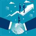 Handshake and good deal. Business concept vector illustration