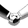 Handshake in gray tones