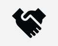 Handshake Hand Shake Agreement Partnership Business Deal Contract Meeting Greeting Black and White Icon Sign Symbol Vector Clipart Royalty Free Stock Photo