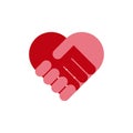 Handshake heart icon symbol. Vector eps10 Royalty Free Stock Photo