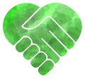 Handshake, heart-shaped, hand drawn, nature