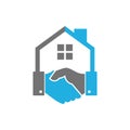 Handshake House Logo Icon Design