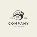 Handshake house logo template