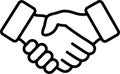 The handshake icon as concept of business trust, commitment and partnership