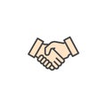 Handshake icon in colored version Royalty Free Stock Photo