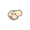 Handshake icon in colored version Royalty Free Stock Photo