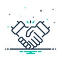 mix icon for Handshake, disagreement and partnership Royalty Free Stock Photo