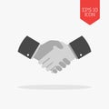 Handshake icon. Flat design gray color symbol. Modern UI web navigation, sign.