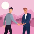 handshake icon flat design image