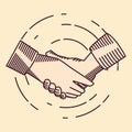 handshake icon flat design image