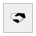 Handshake icon. Gray background. Vector illustration.