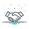 Mix icon for Handshake, handclasp and deal Royalty Free Stock Photo