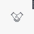 Handshake icon, linear style sign for mobile concept and web design Royalty Free Stock Photo