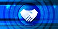 Handshake icon optimum prime digital smart blue banner background abstract futuristic motion illustration Royalty Free Stock Photo