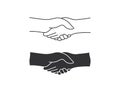 Handshake icon. Respect handshake illustration symbol. Sign business and contract handshake vector