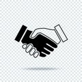 Handshake icon with shadow on transparent background Royalty Free Stock Photo