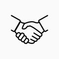 Handshake icon simple vector illustration. Deal or partner agreement symbol Royalty Free Stock Photo