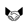 Handshake icon simple vector illustration. Deal or partner agreement symbol. Handshake sign. Hands meeting image Royalty Free Stock Photo