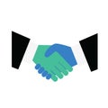 Handshake icon. Symbolizing an agreement signing a contract or transaction. Shake hands, agreement, good deal