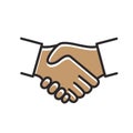 Handshake icon simple vector illustration Flat icon isolated on the white background Royalty Free Stock Photo