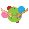 Handshake icon. Vector human hand palm. Hand drawn arm Royalty Free Stock Photo