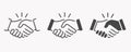 Handshake icon. Vector illustration. Symbol of partnership, agreement. Royalty Free Stock Photo