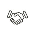 Handshake icon vector. Line partnership symbol. Royalty Free Stock Photo