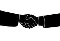 Handshake icon vector sillouette black business Royalty Free Stock Photo