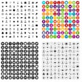 100 handshake icons set vector variant