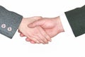 Handshake isolated on white Royalty Free Stock Photo