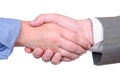 Handshake isolated on white background