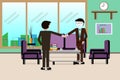 Handshake between joint venture business man after good management and have good concept - Vector illustration