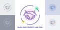 Handshake line art vector icon. Outline symbol of agreement. Partnership pictogram made of thin stroke Royalty Free Stock Photo