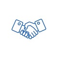 Handshake line icon concept. Handshake flat  vector symbol, sign, outline illustration. Royalty Free Stock Photo