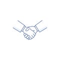 Handshake line icon isolated on white. Agreement Royalty Free Stock Photo