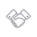 Handshake line icon. Partnership and agreement symbol