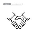 Handshake line icon. Partnership and agreement symbol Royalty Free Stock Photo