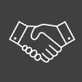 Handshake line icon. Partnership and agreement symbol Royalty Free Stock Photo