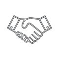 Handshake line icon. Partnership and agreement symbol Royalty Free Stock Photo