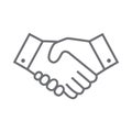 Handshake line icon. Partnership and agreement symbol