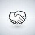 Handshake line icon. Partnership and agreement symbol Royalty Free Stock Photo
