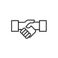 Handshake line icon. Partnership and agreement symbol Royalty Free Stock Photo