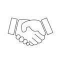 Handshake line icon. Partnership and agreement symbol. Vector illustration Royalty Free Stock Photo