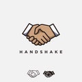 Handshake Logo, confirmed, deal logo, agreement logo icon vector template