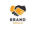 Handshake Logo. Two Hands Make a Deal logo vector illustration Royalty Free Stock Photo